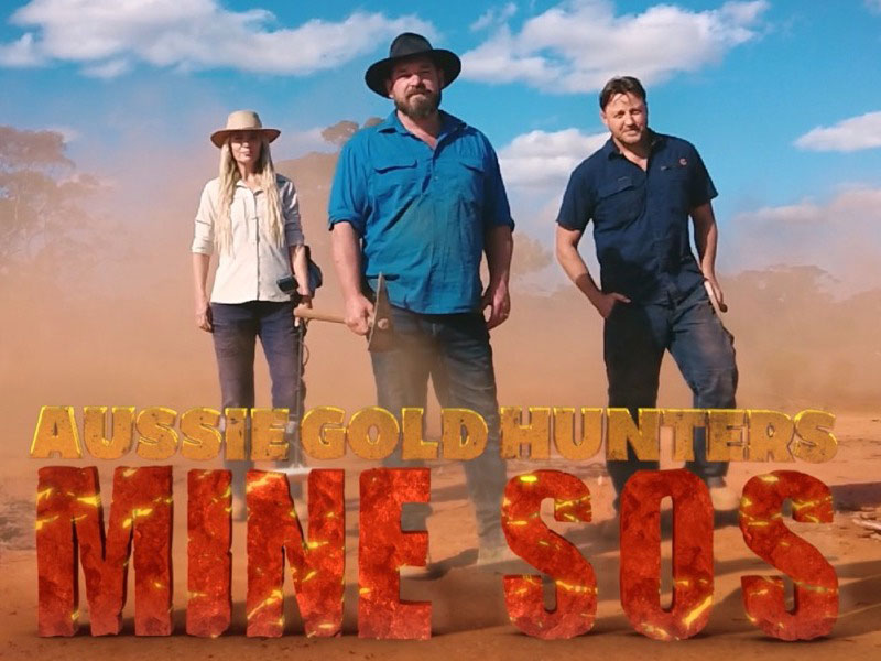 three members of the crew from documentary series aussie gold hunters mine sos