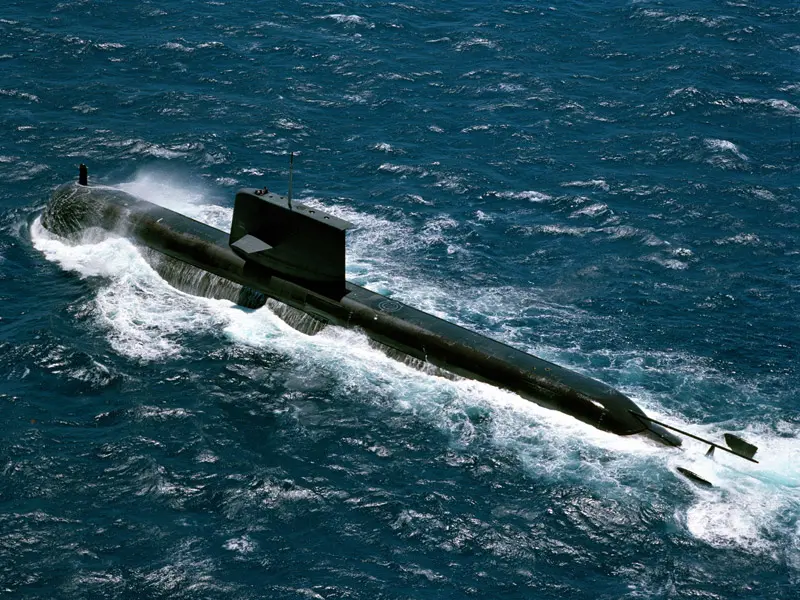 Collins Class Submarine the Rankin on the open sea